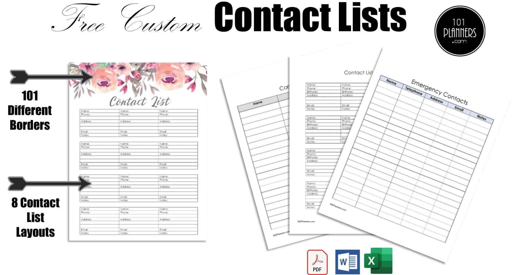 Free Printable Phone Directory Template