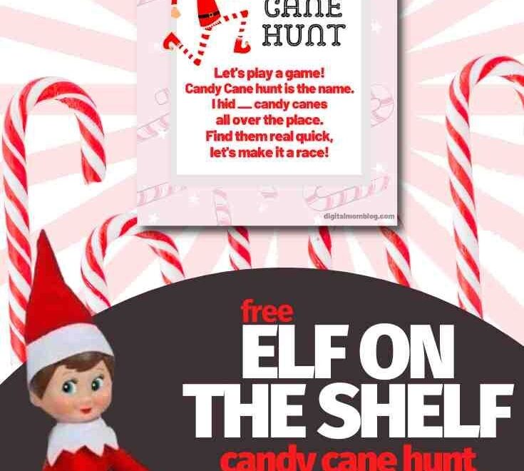 Free Elf On The Shelf Candy Cane Hunt Printable