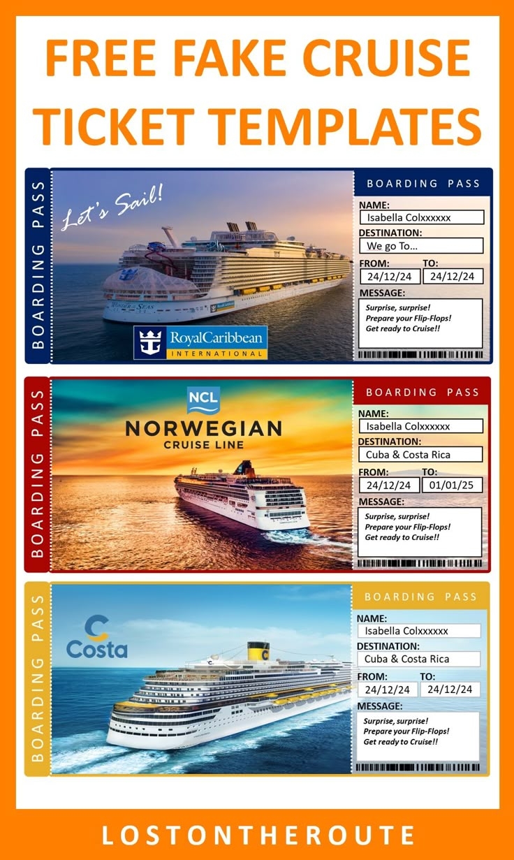 Free Fake Cruise Ticket Template