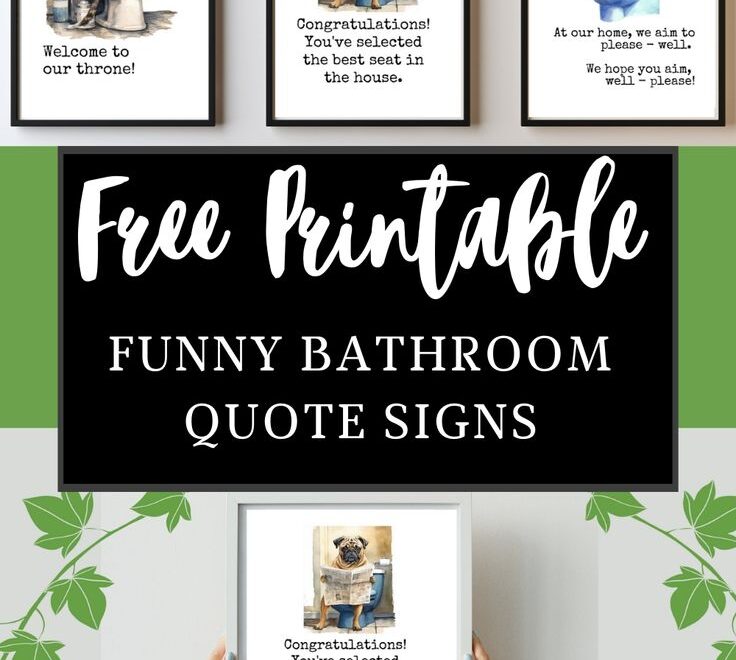Free Funny Animal Printable Bathroom Wall Art Decor Ideas