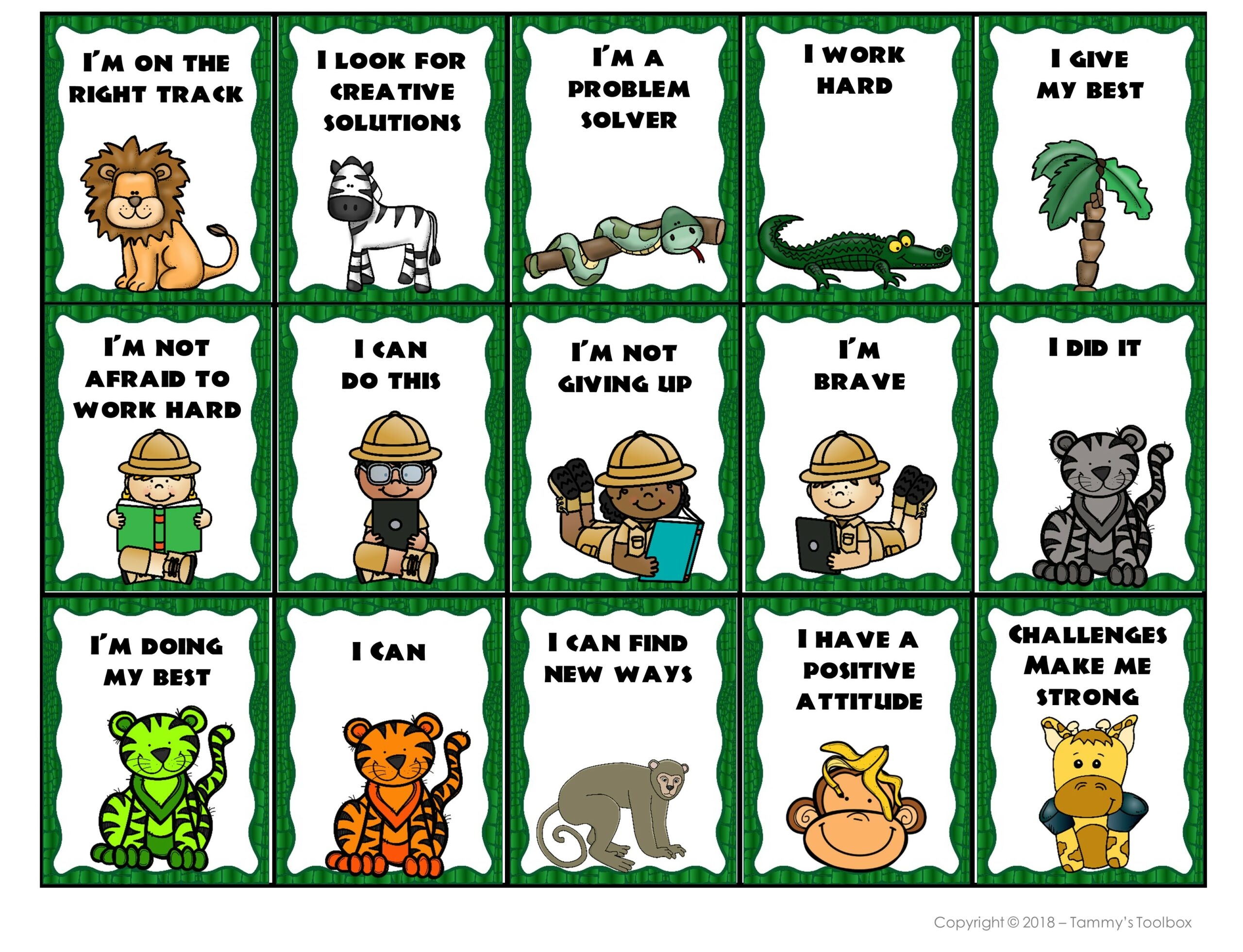 Free Growth Mindset Reward Tags In Safari Theme Made By Teachers