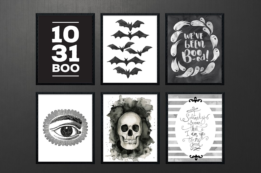 Free Black And White Halloween Printables