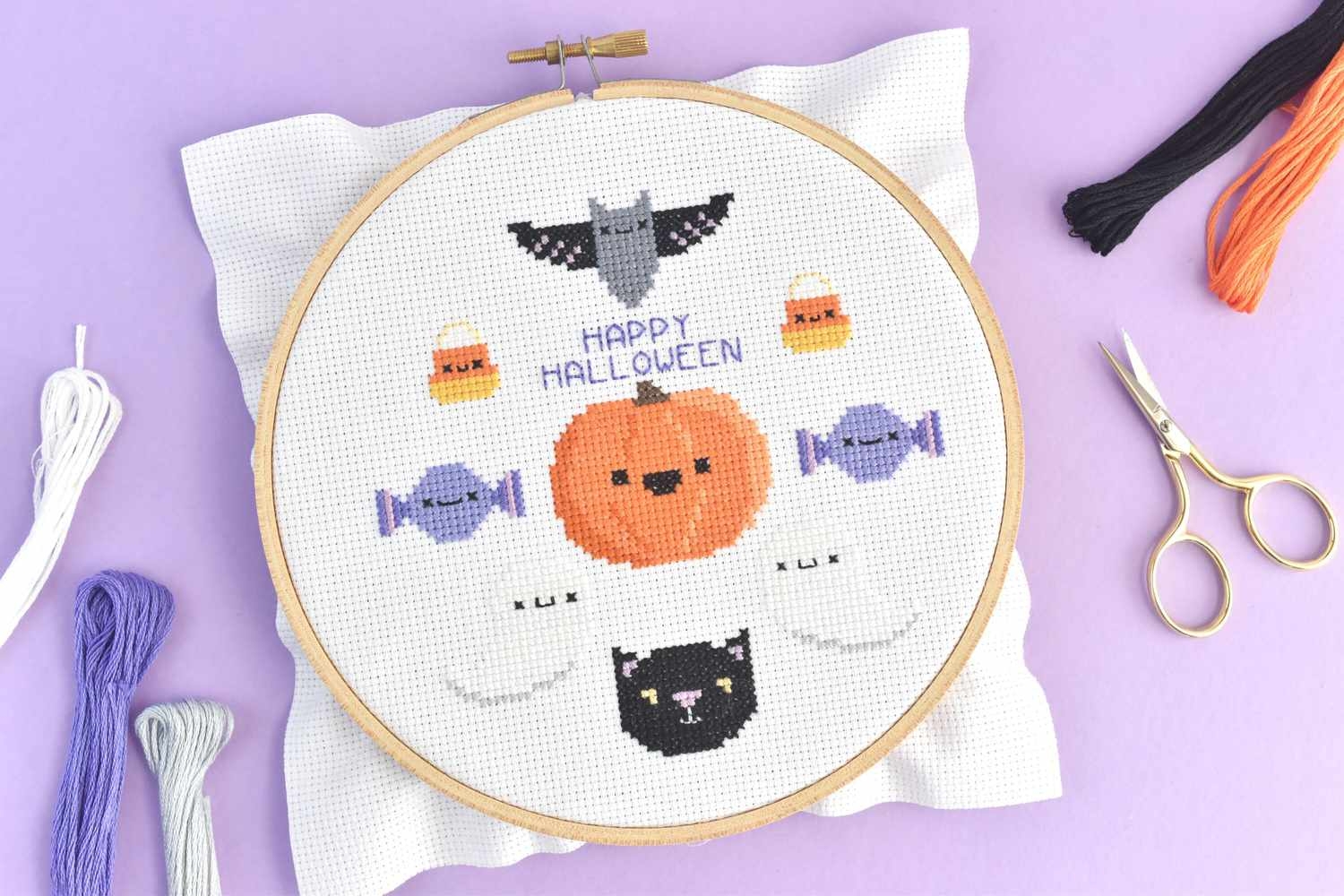 Free Happy Halloween Cross Stitch Pattern