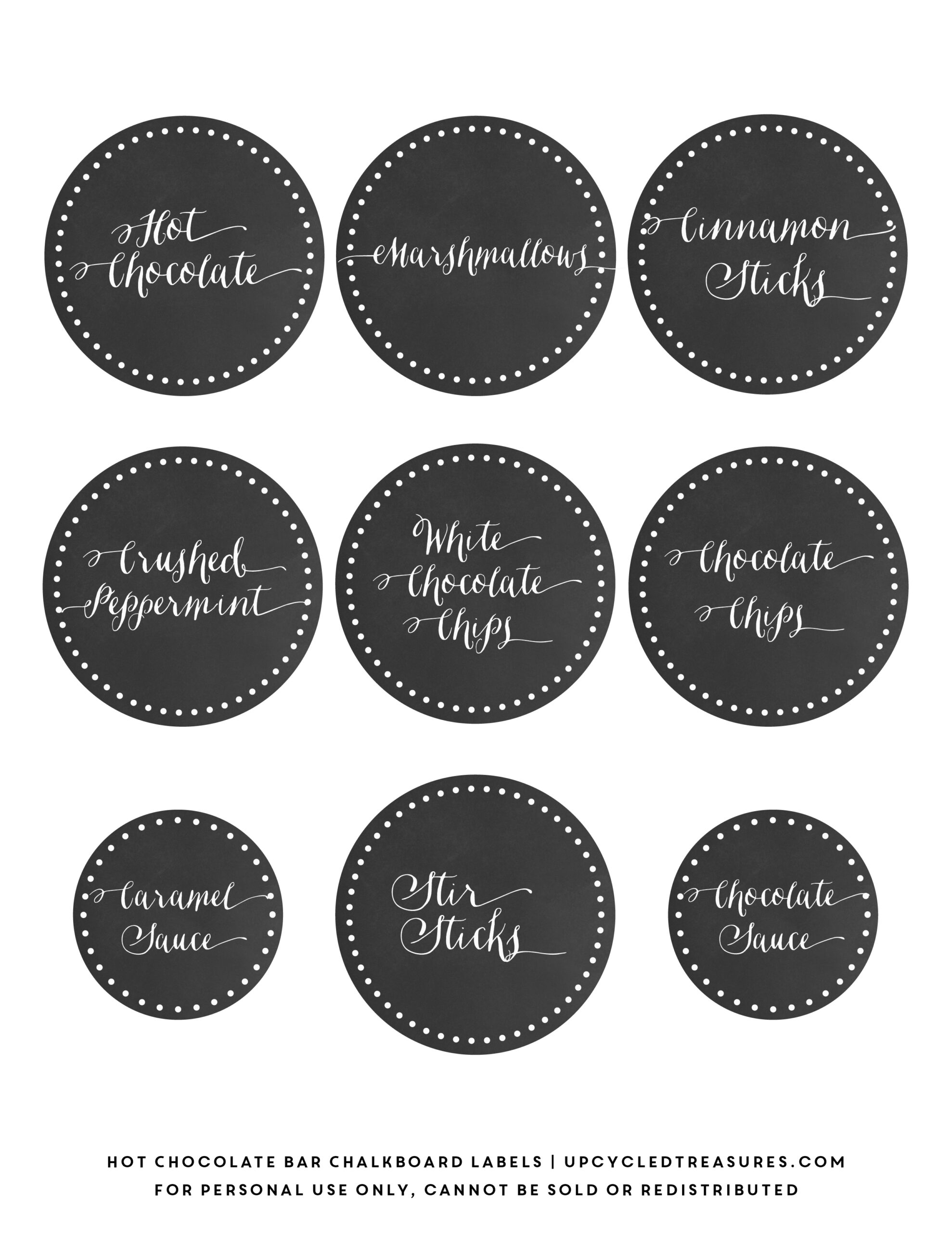 FREE Hot Chocolate Bar Labels Mountain Modern Life 