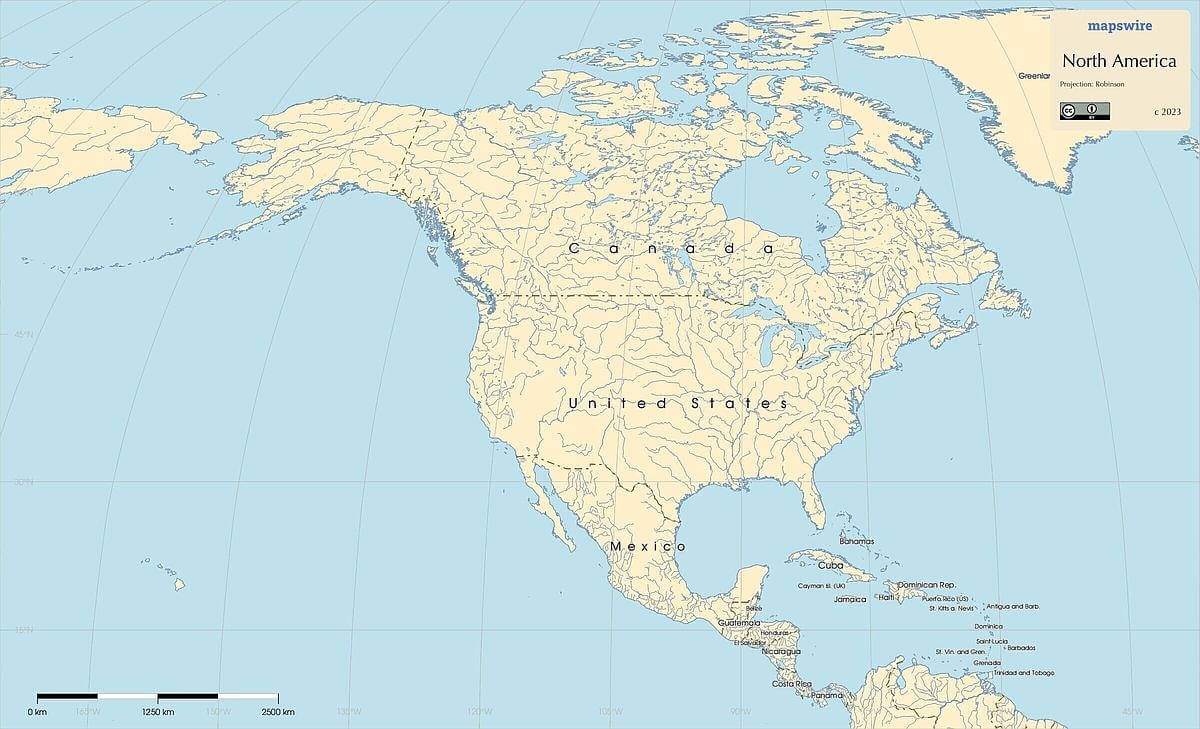 North America Map Free Printable