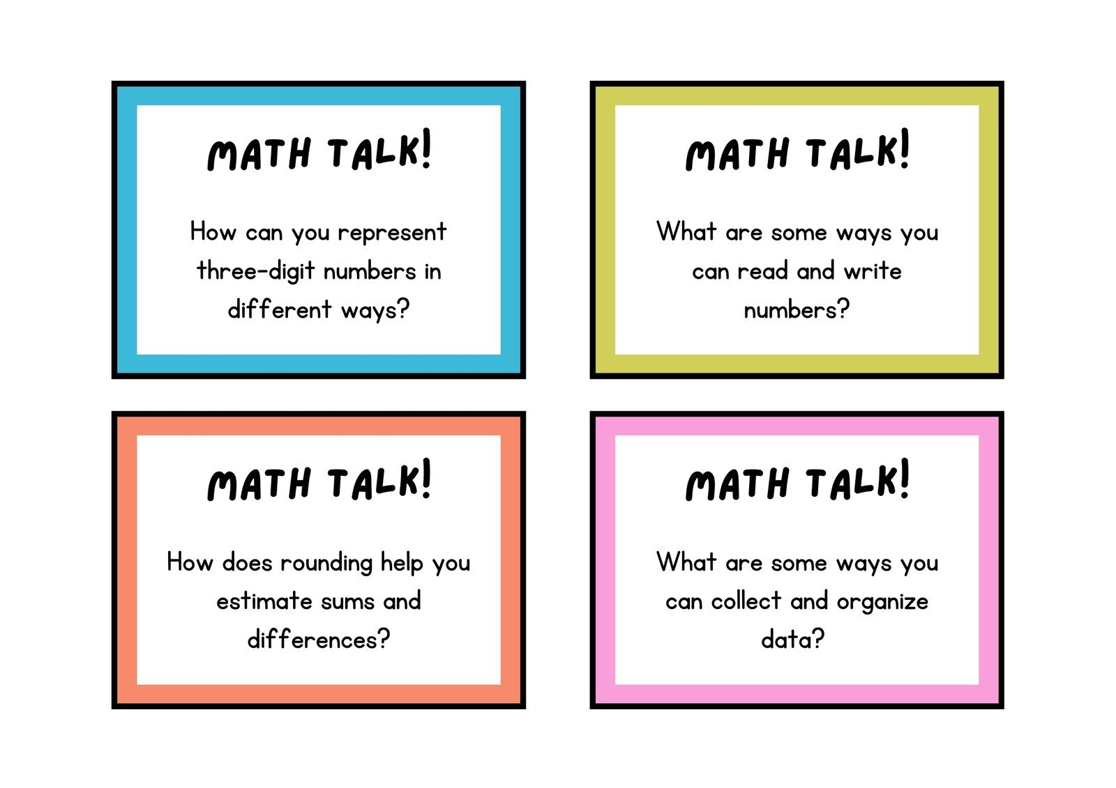 Math Fact Flash Cards Printable