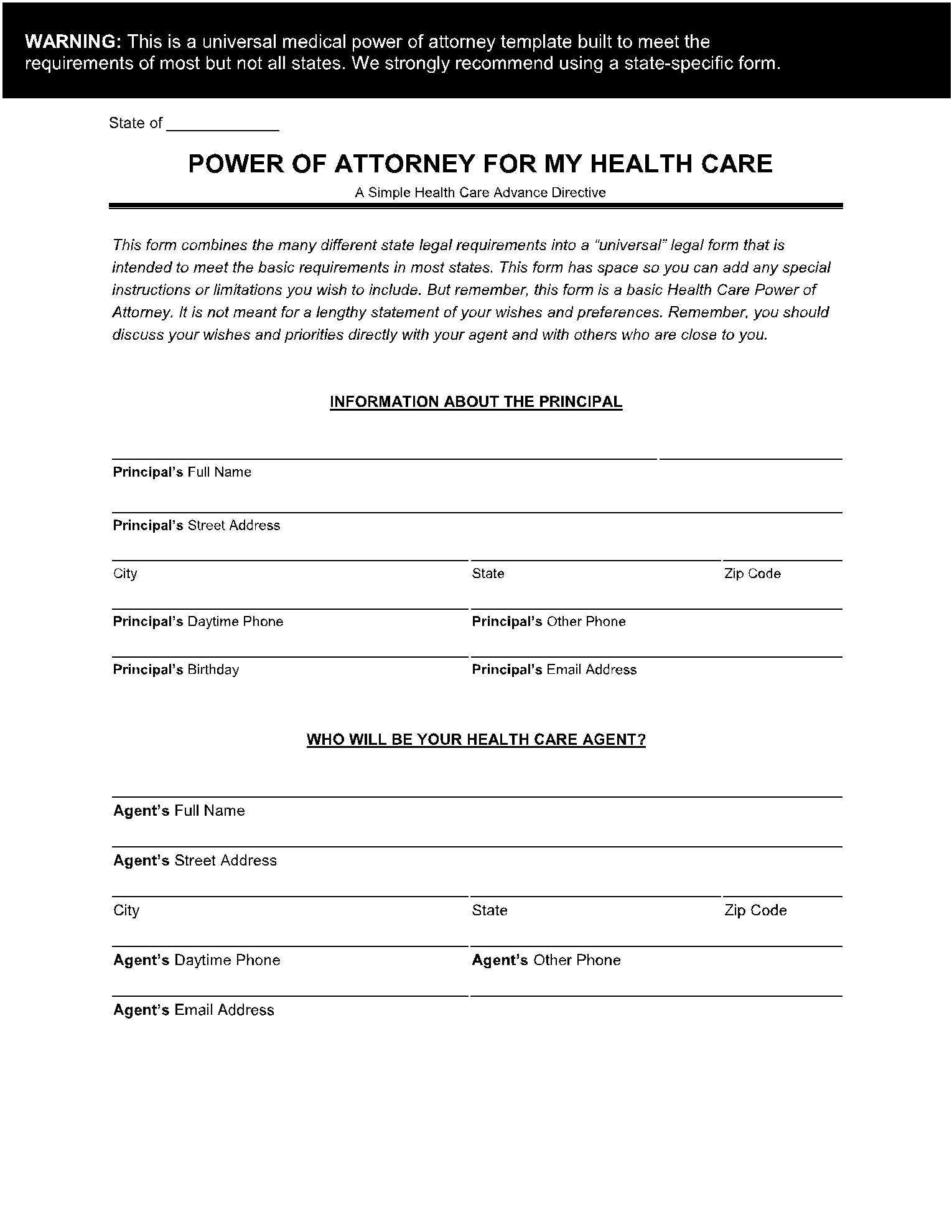 Printable Medical Power Of Attorney