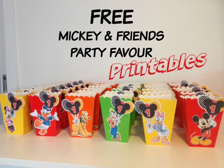 Free Mickey Mouse Party Favor Popcorn Boxes