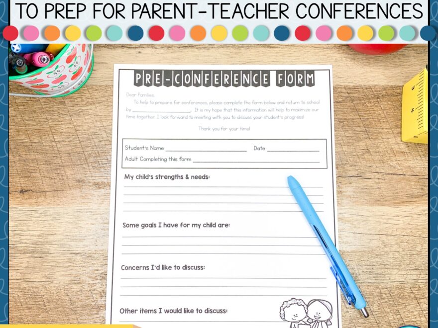 FREE Parent Teacher Conference Preview Form Teaching Exceptional Kinders