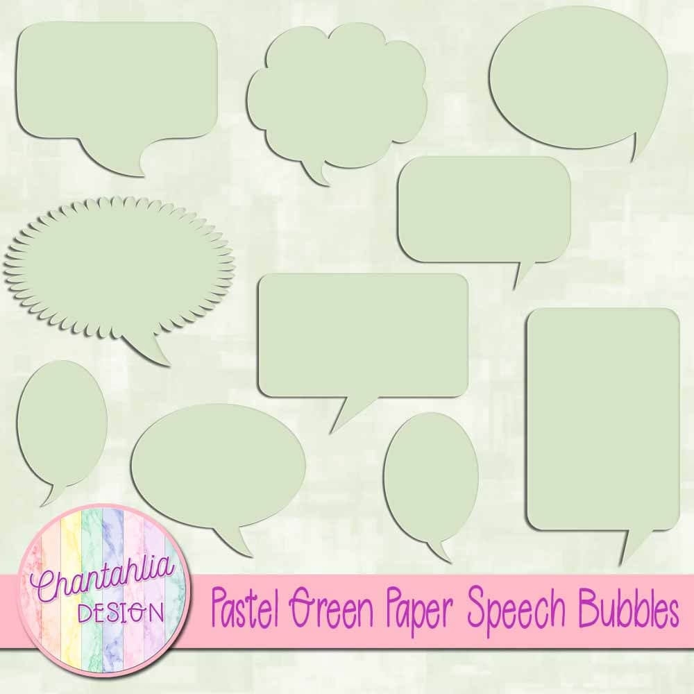Free Pastel Green Speech Bubbles