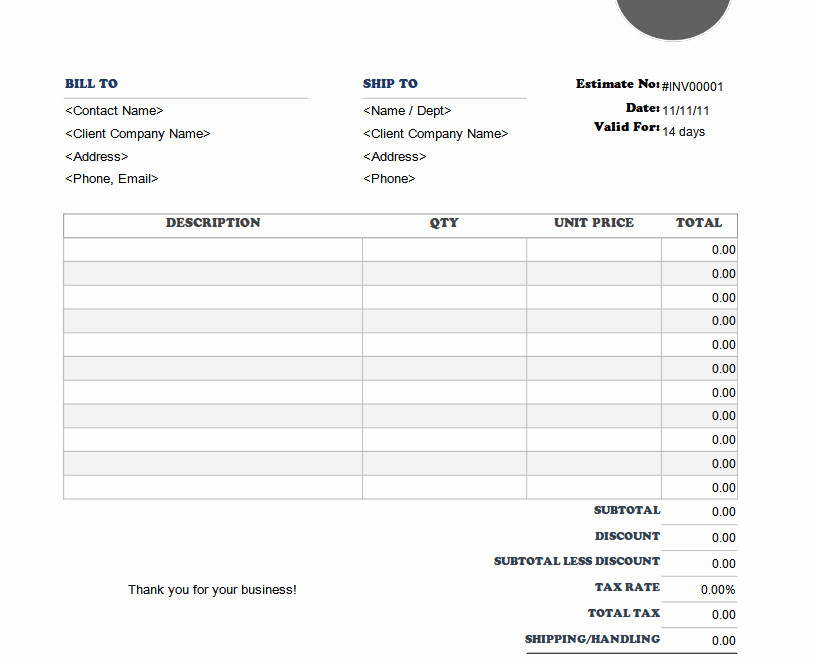 Free Plumbing Estimate Templates