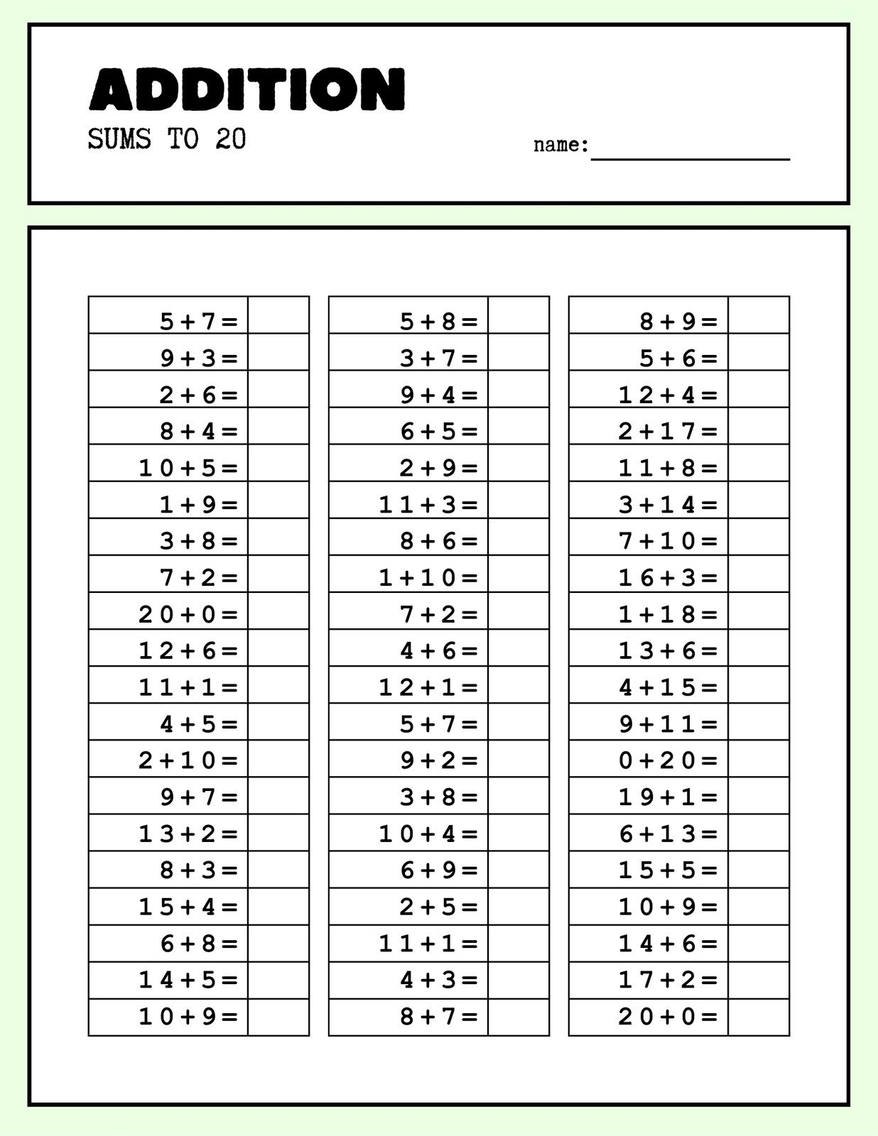 Free Printable Second Grade Worksheets