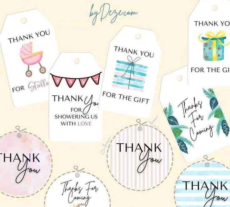 Free Printable Baby Shower Thank You Tags for Favors Goodie Bags ByDeze