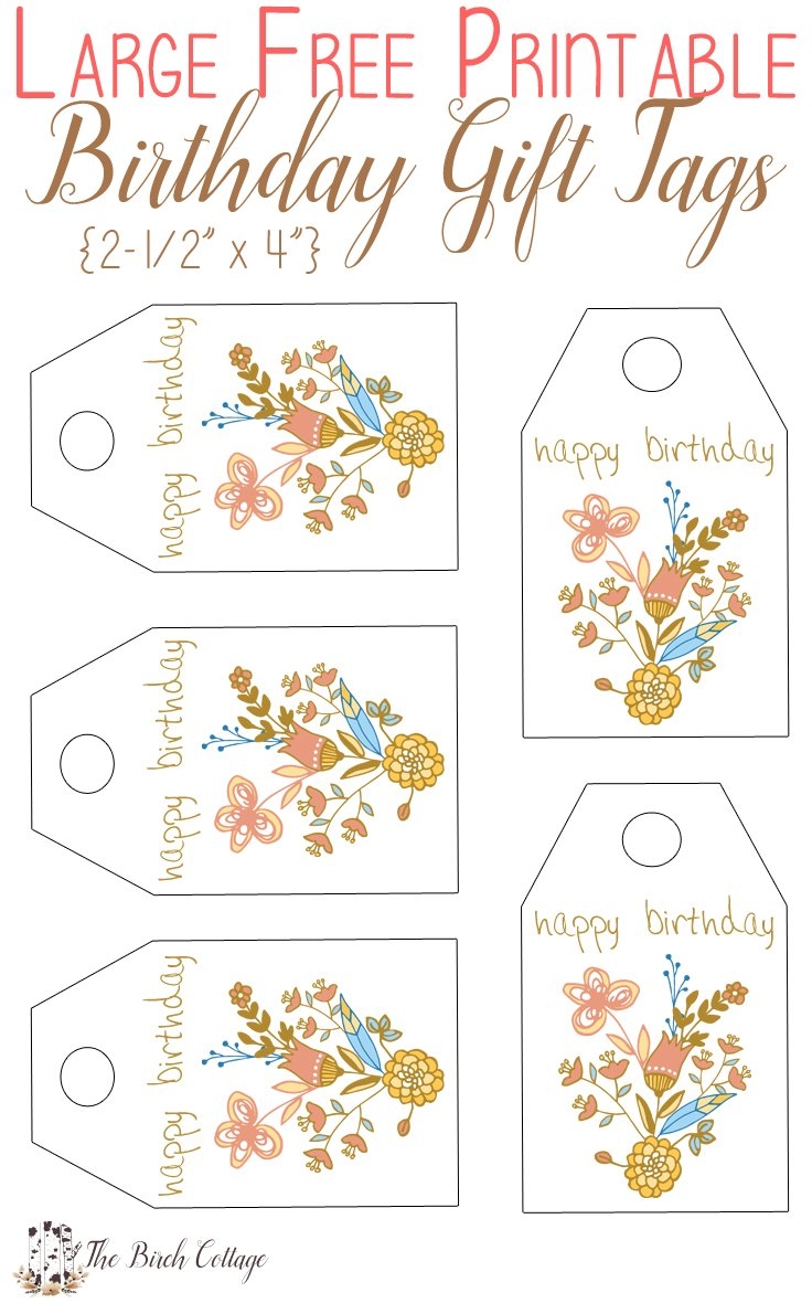 Free Printable Birthday Gift Tags Just For You The Birch Cottage