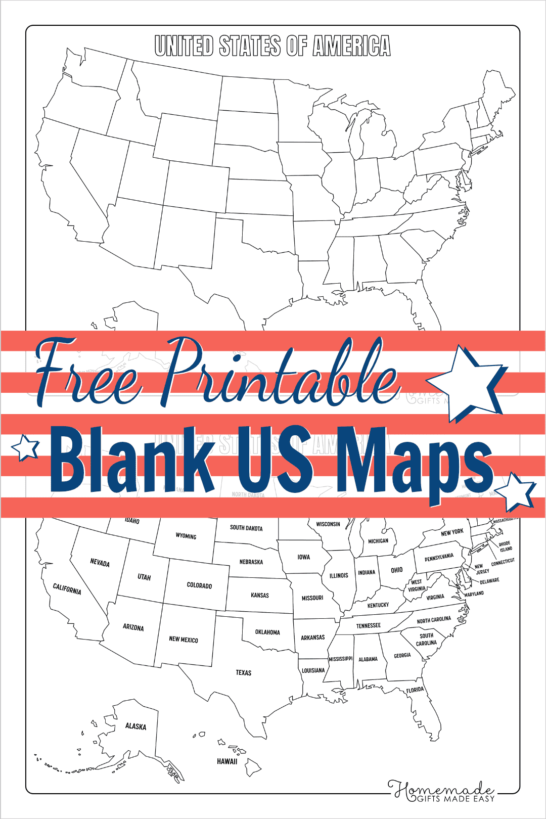 Map Of The Us Printable