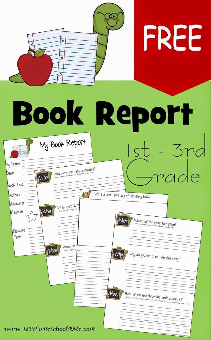 FREE Printable Book Report Template Pdf 1st 2nd 3rd 4th Grade