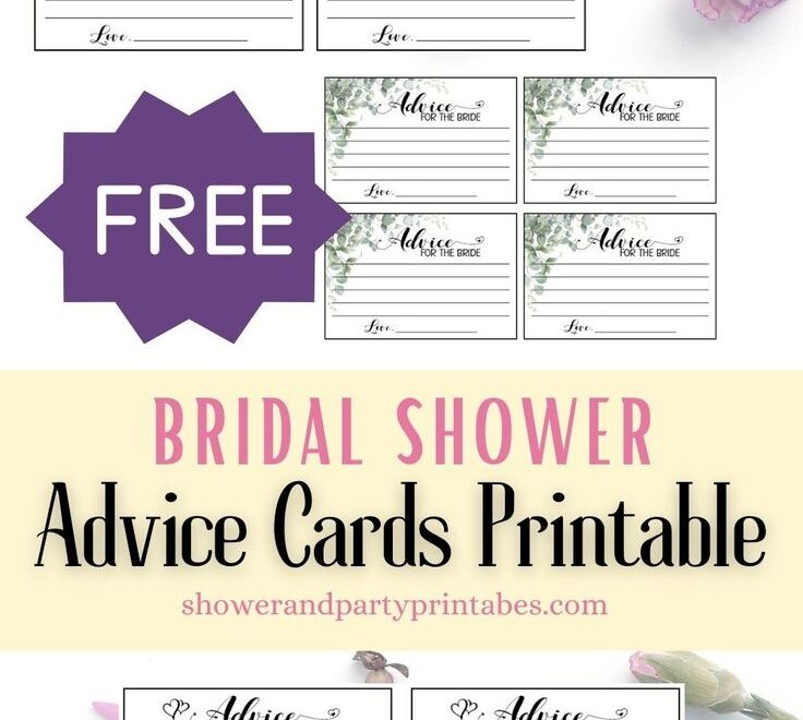 Free Printable Bridal Shower Advice Cards