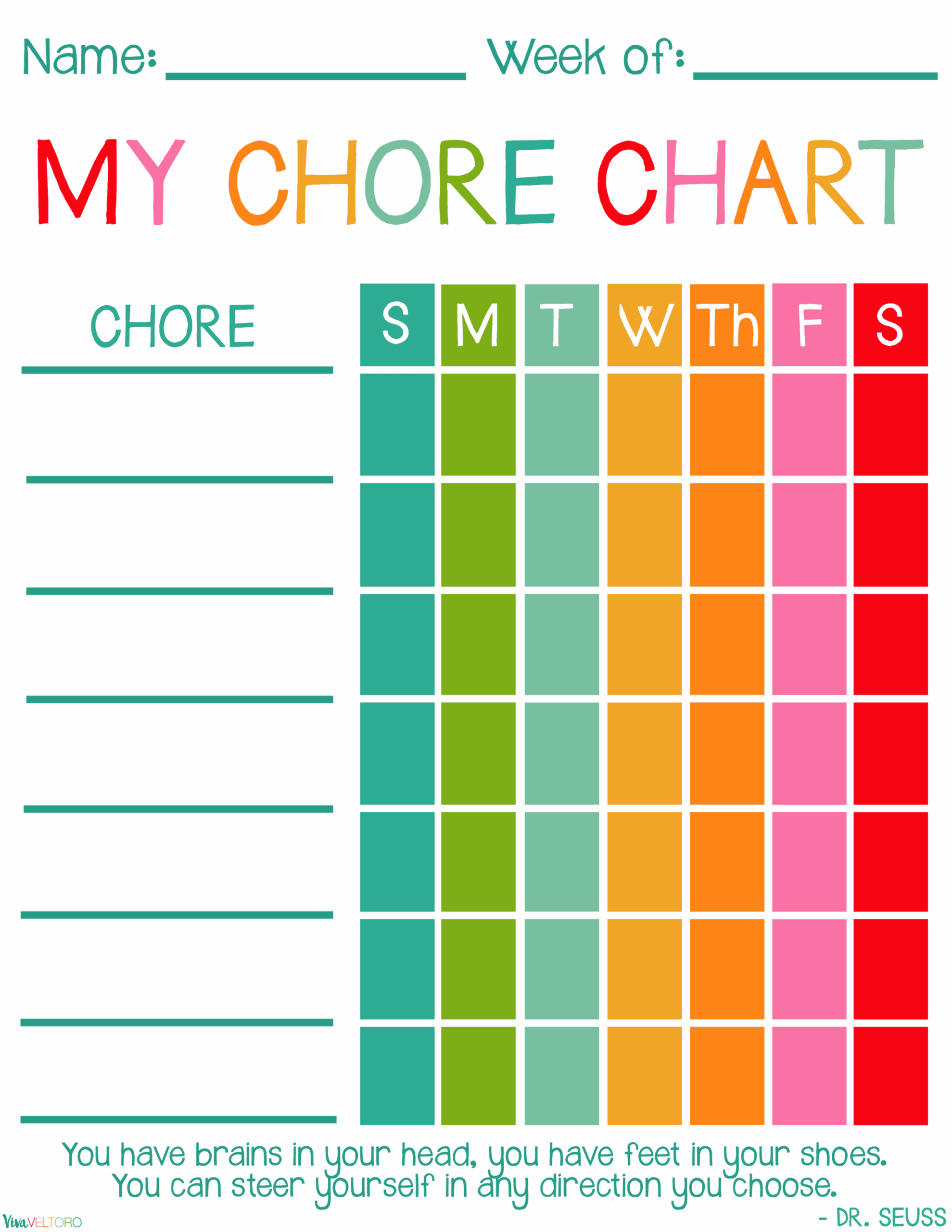 Printable Chore Charts Blank Pictures