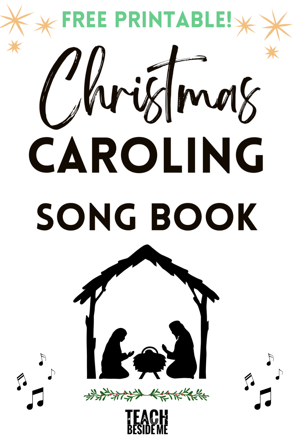 Free Printable Christmas Caroling Song Book Teach Beside Me