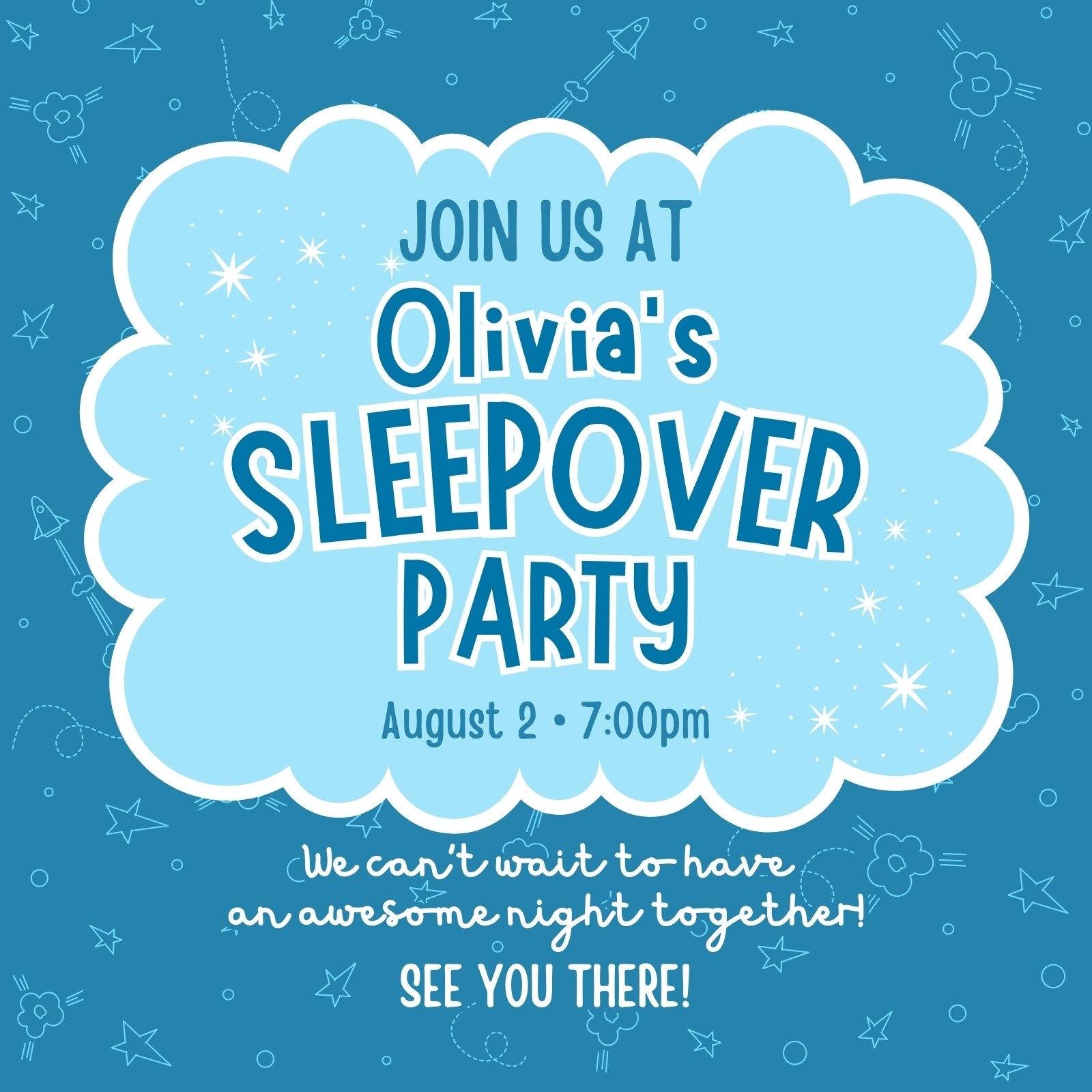 Free Printable Customizable Sleepover Invitation Templates Canva