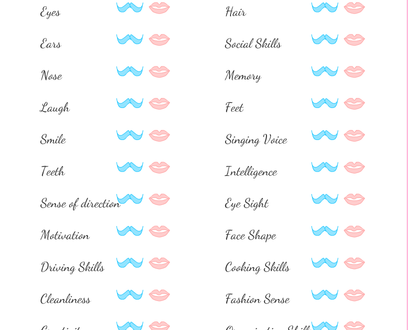 Free Printable Do The Parents Want The Baby To Look Like Mommy Or Daddy Game