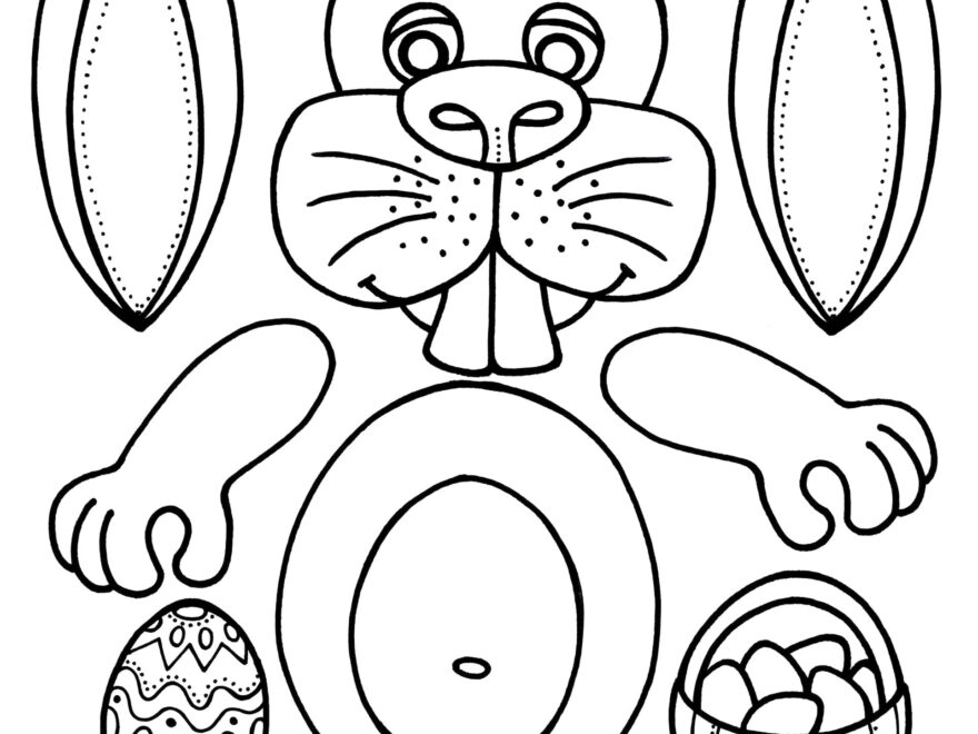 Free Printable Easter Bunny Kid s Craft Colour Build Art With Crystal