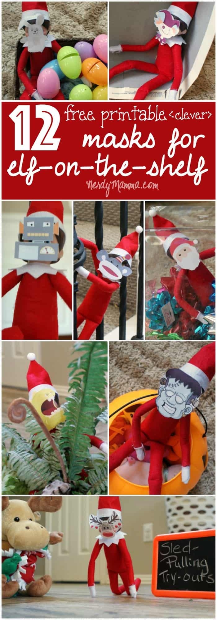 Free Printable Elf On The Shelf Masks