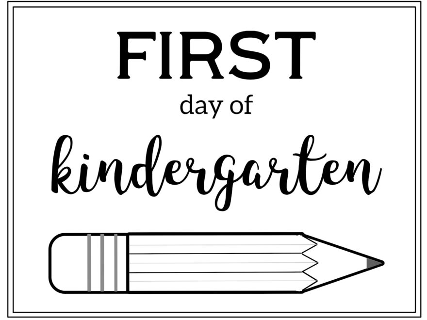 Free Printable First Day Of School Sign Pencil Paper Trail Design