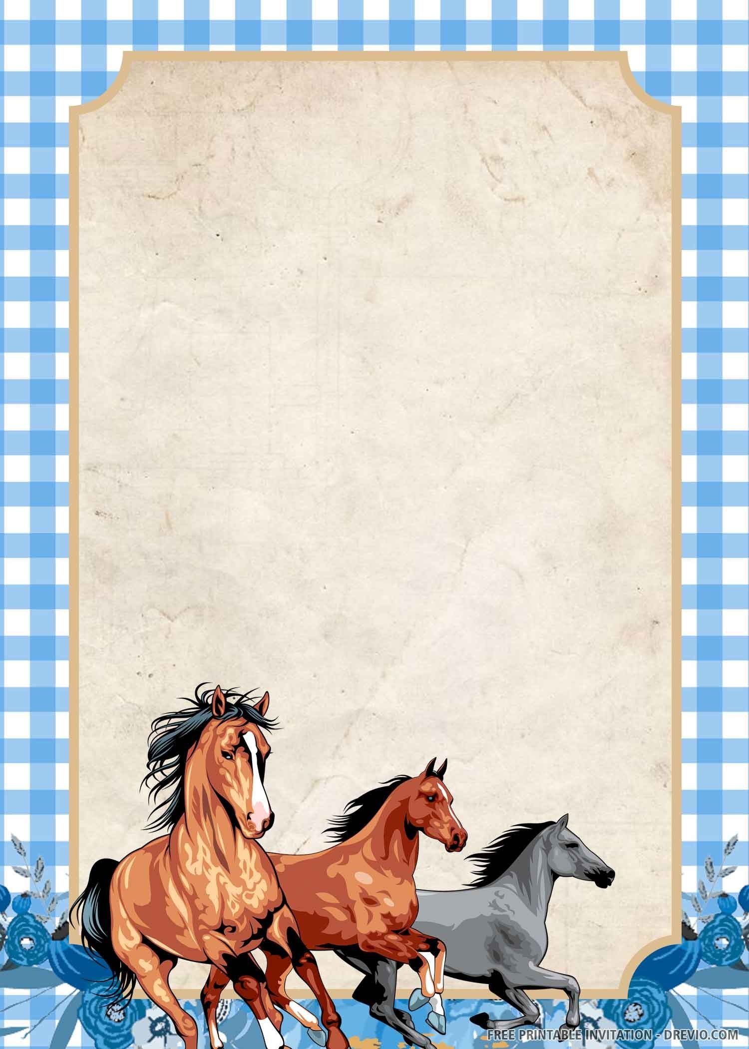 FREE PRINTABLE Horse Riding Birthday Invitation Template