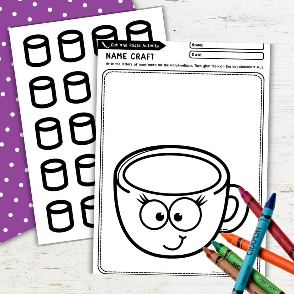 Free Printable Hot Chocolate Name Craft For Preschoolers