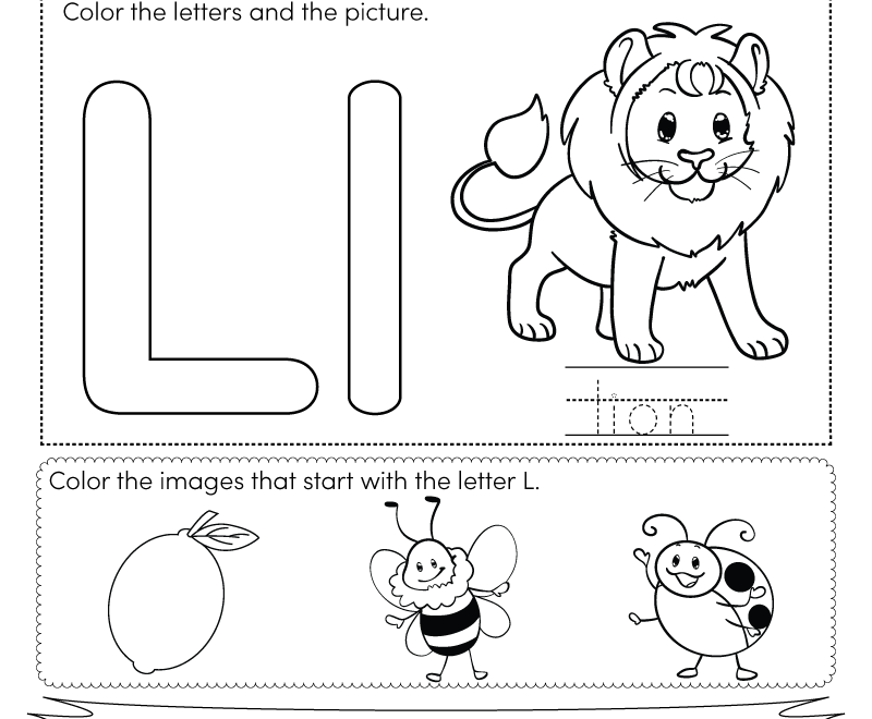 Free Printable Letter L Coloring Worksheet