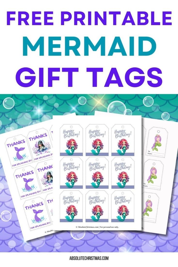Free Printable Mermaid Gift Tags