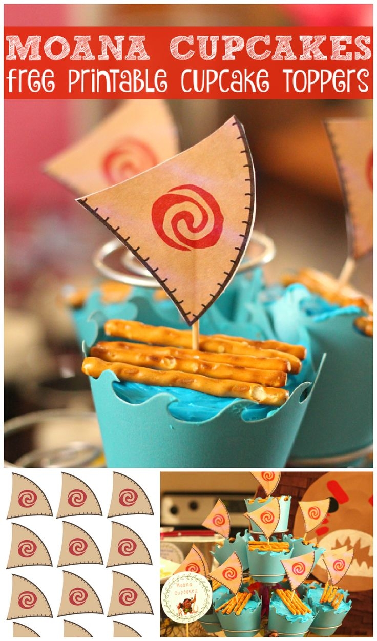 FREE Printable Moana Cupcake Toppers