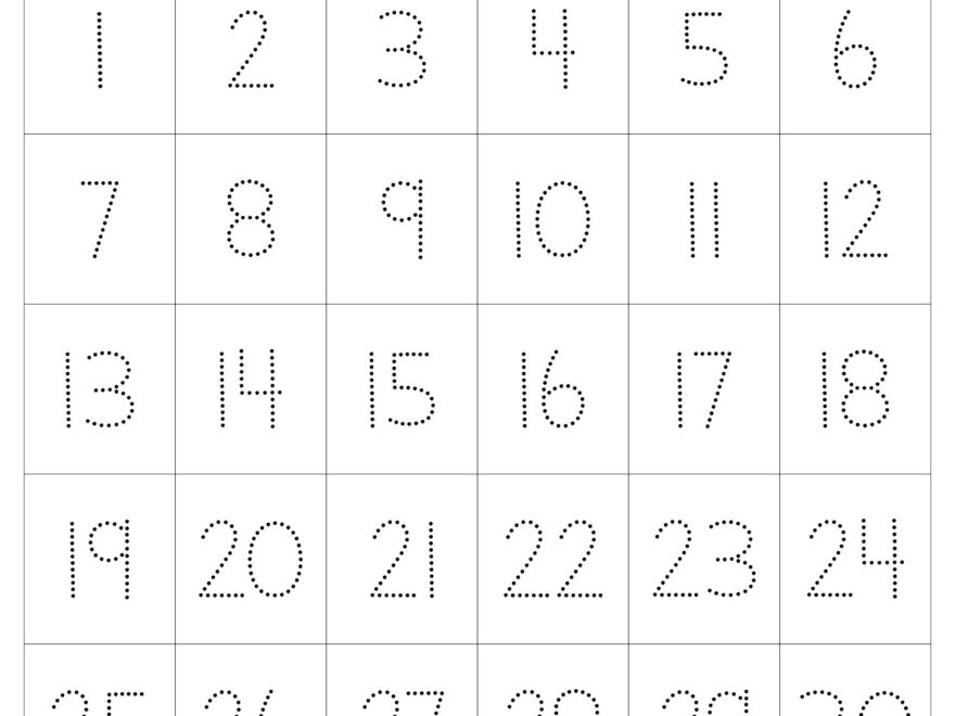 Free Printable Numbers 1 30 Worksheets Library