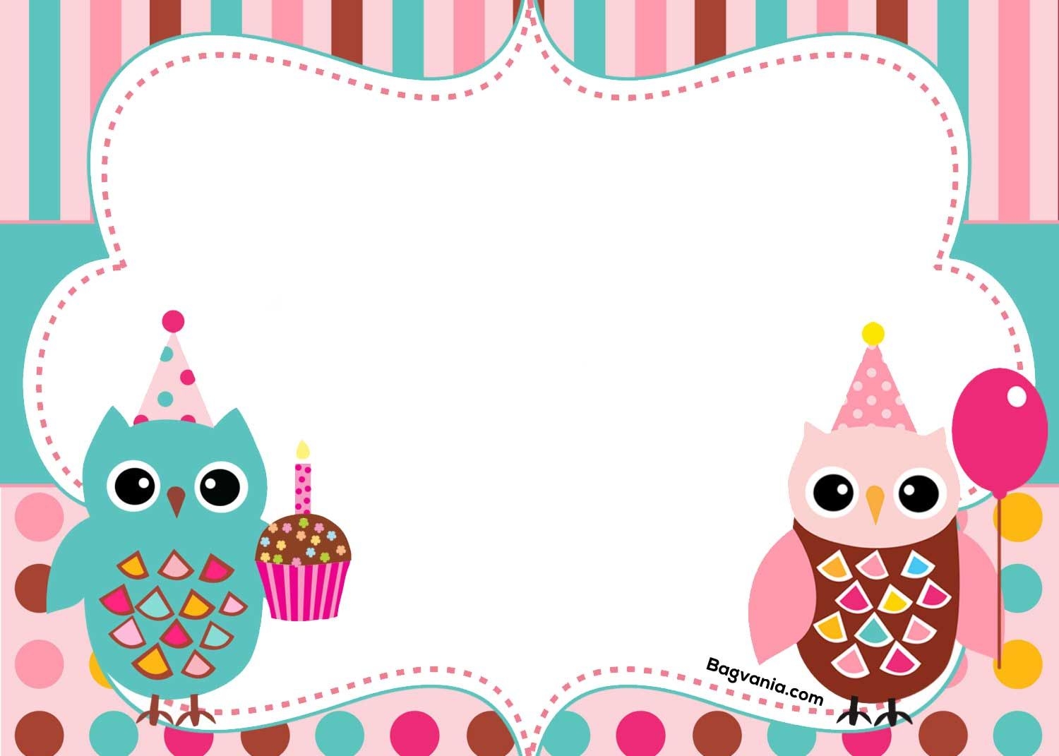 FREE Printable Owl Birthday Invitation Worksheets Library