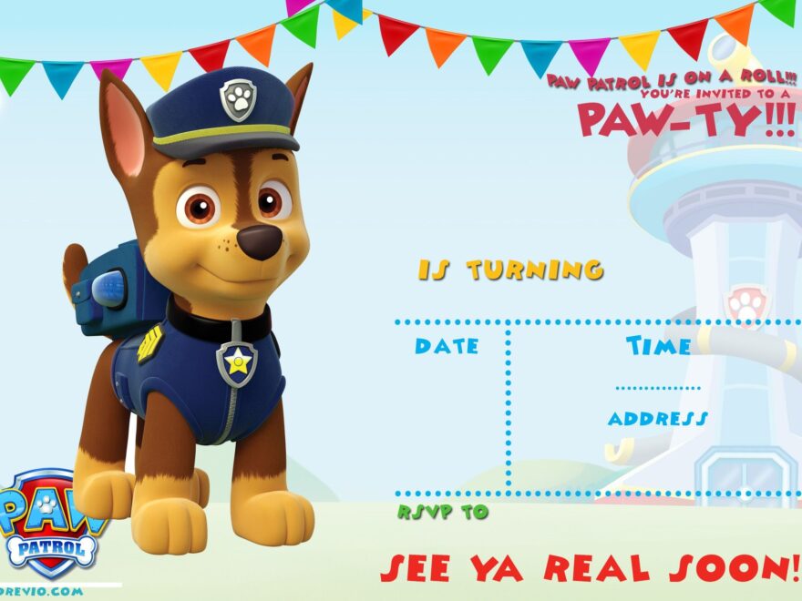 FREE Printable Paw Patrol Invitation Template All Characters