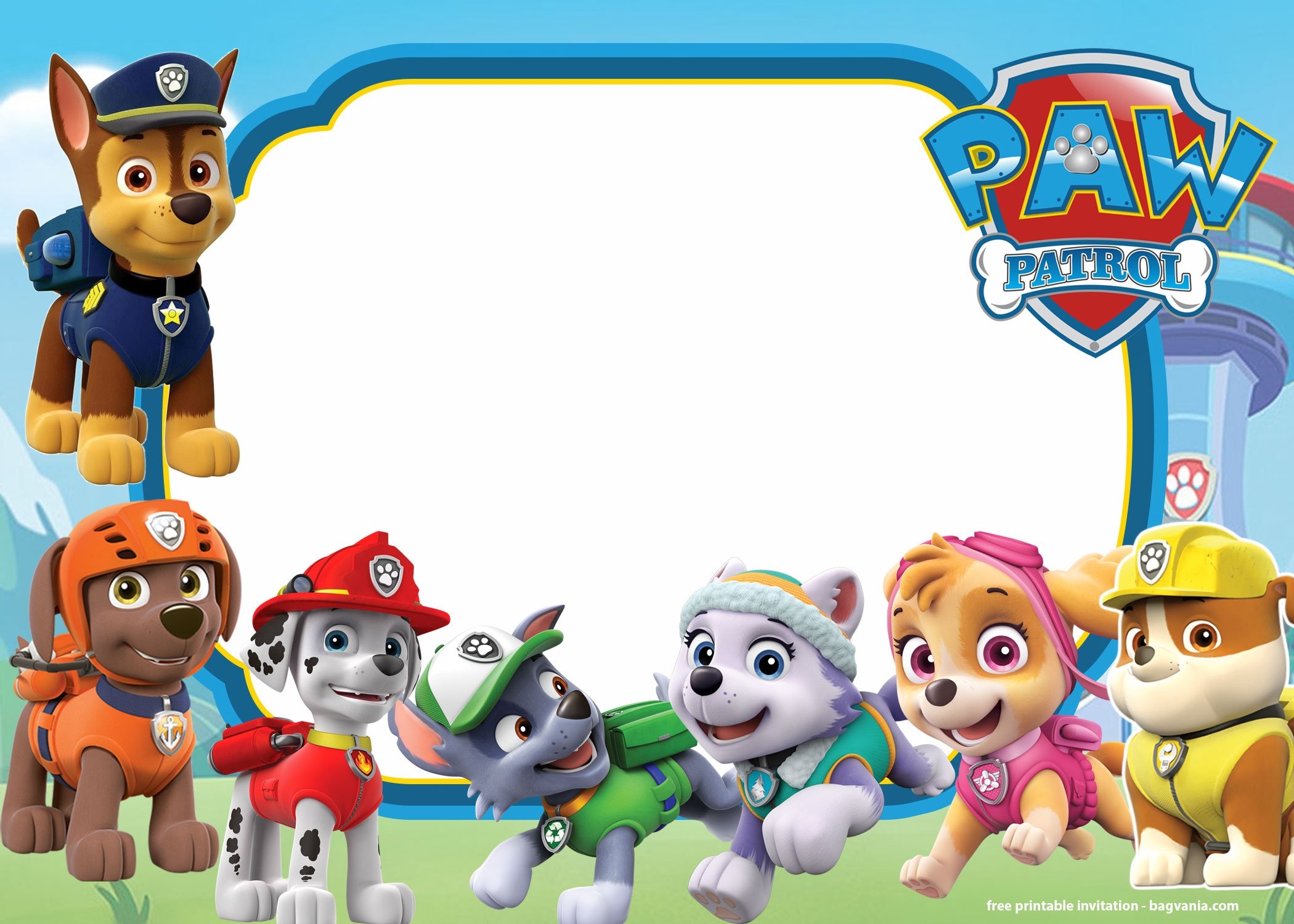Free Printable Paw Patrol Invitations
