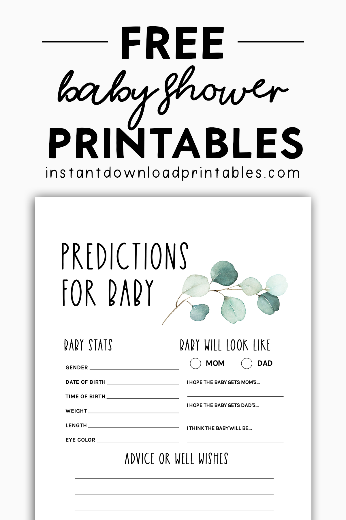 Free Printable Baby Stats Template