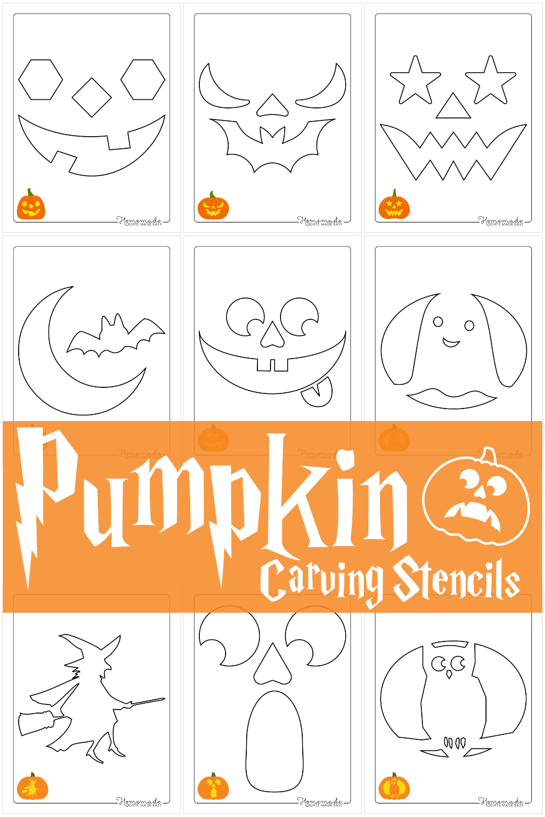 Free Scary Pumpkin Stencils Printable