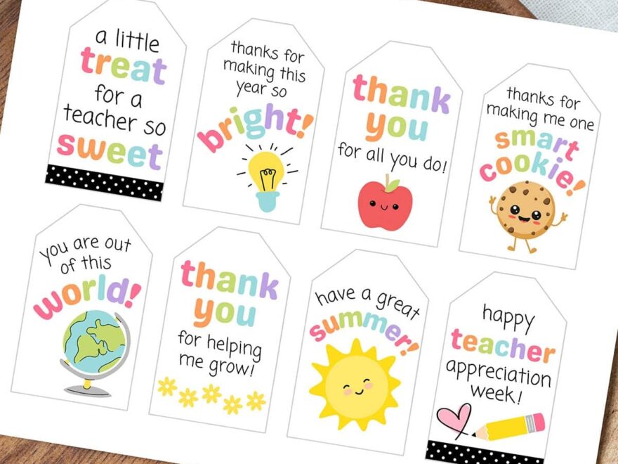 Free Printable Teacher Appreciation Gift Tags Aubree Originals