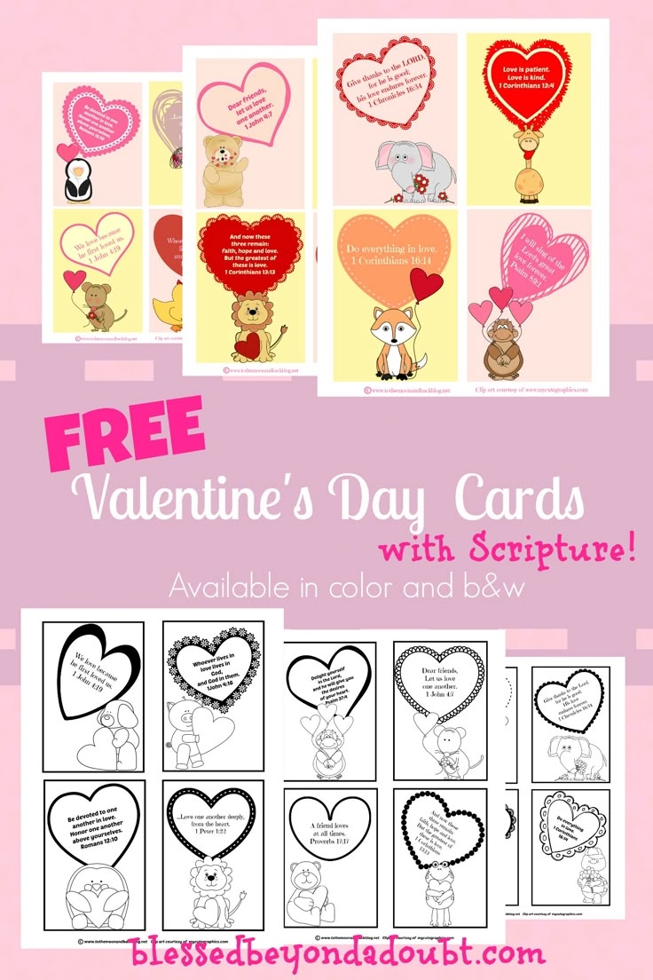 FREE Printable Valentine Cards Kids Bible Verse Cards Blessed Beyond A Doubt