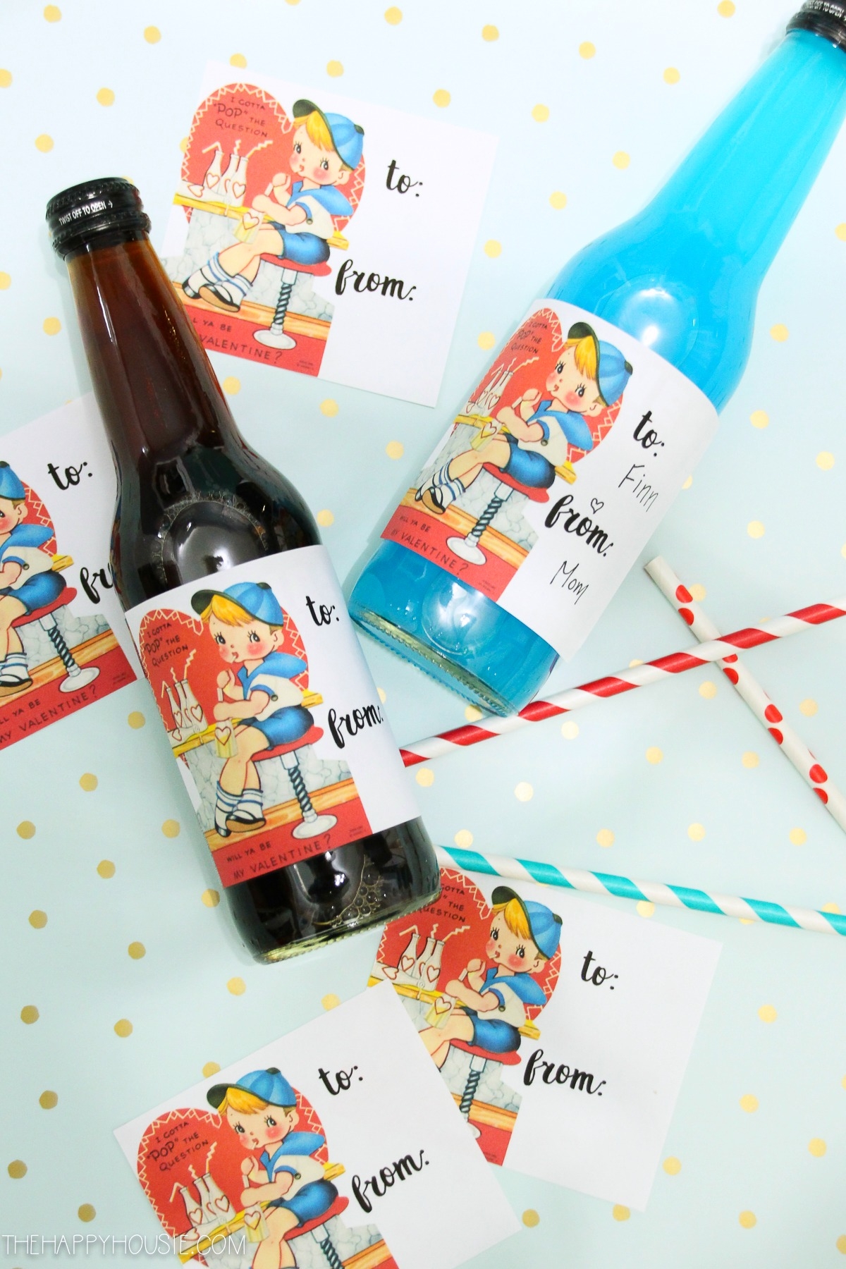 Free Printable Vintage Valentine Pop Bottle Labels The Happy Housie