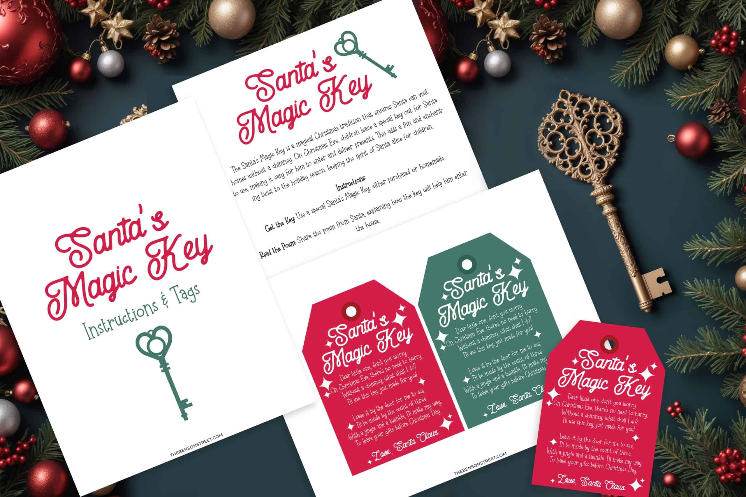 Free Santa Key Poem Printable Tag Santa s Magic Key The Benson Street