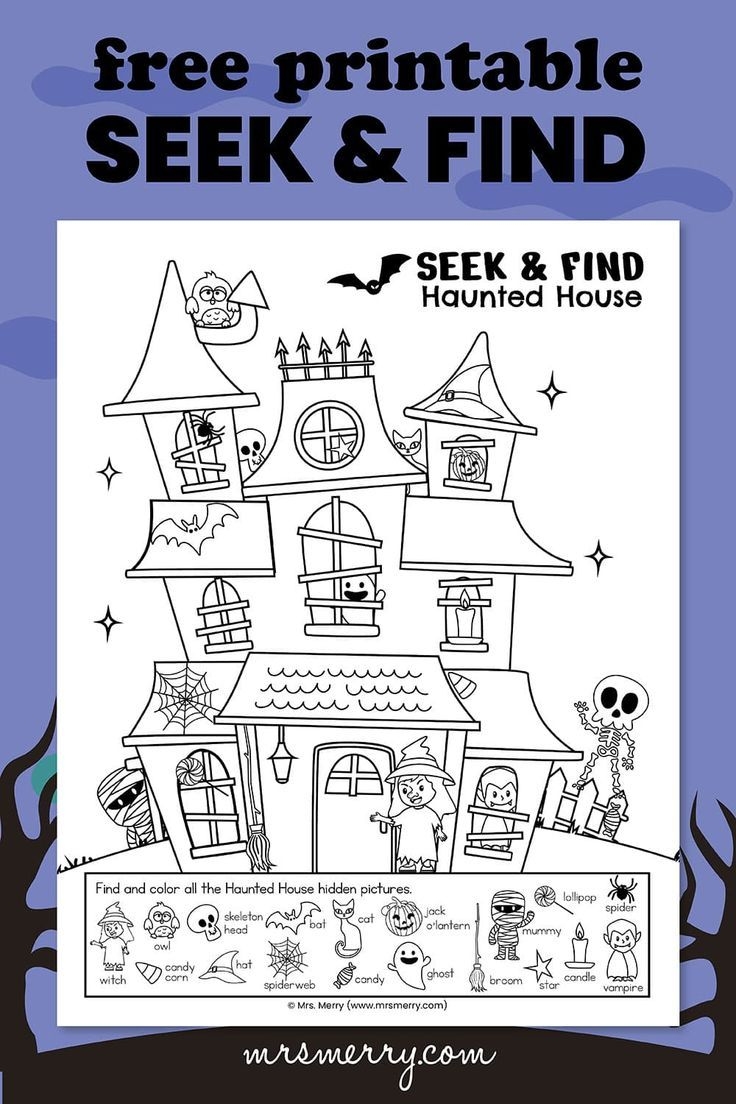Free Seek Find Hidden Objects Haunted House Printable Mrs Merry
