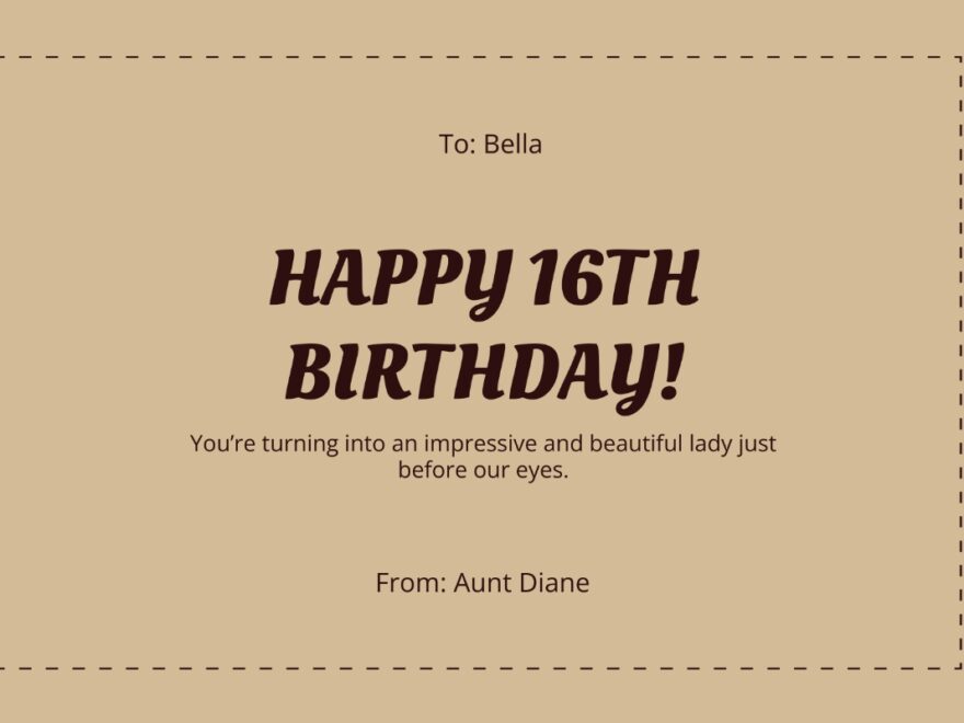 Free Sweet 16 Birthday Card Templates Editable And Printable