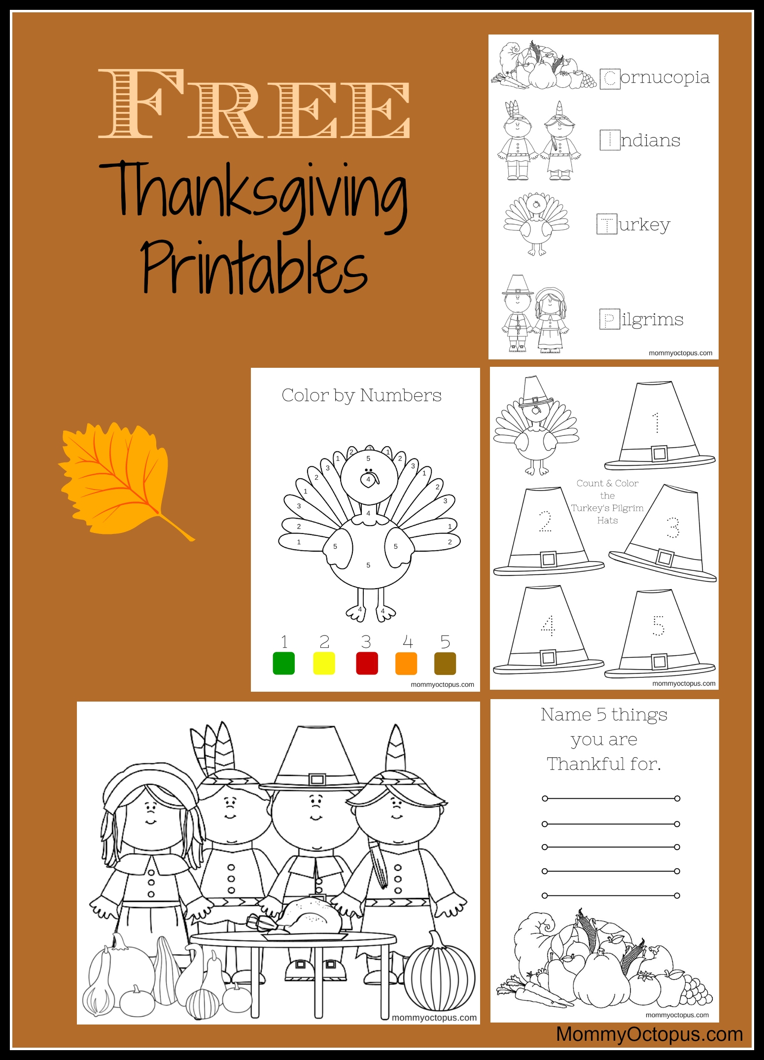 Free Thanksgiving Printable Activity Sheets 