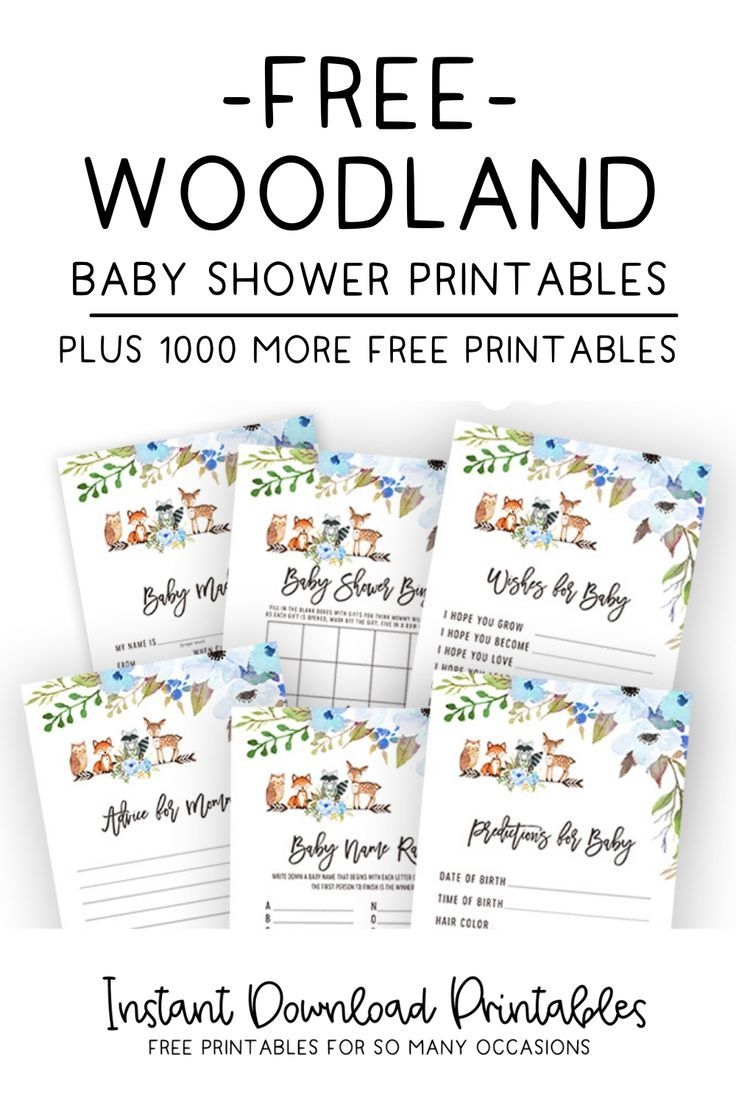 Free Woodland Baby Shower Printables