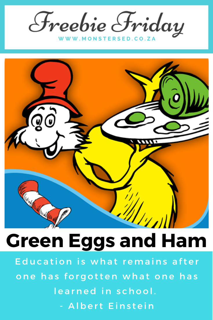 Freebie Friday Green Eggs And Ham By Dr Seuss Monsters Ed
