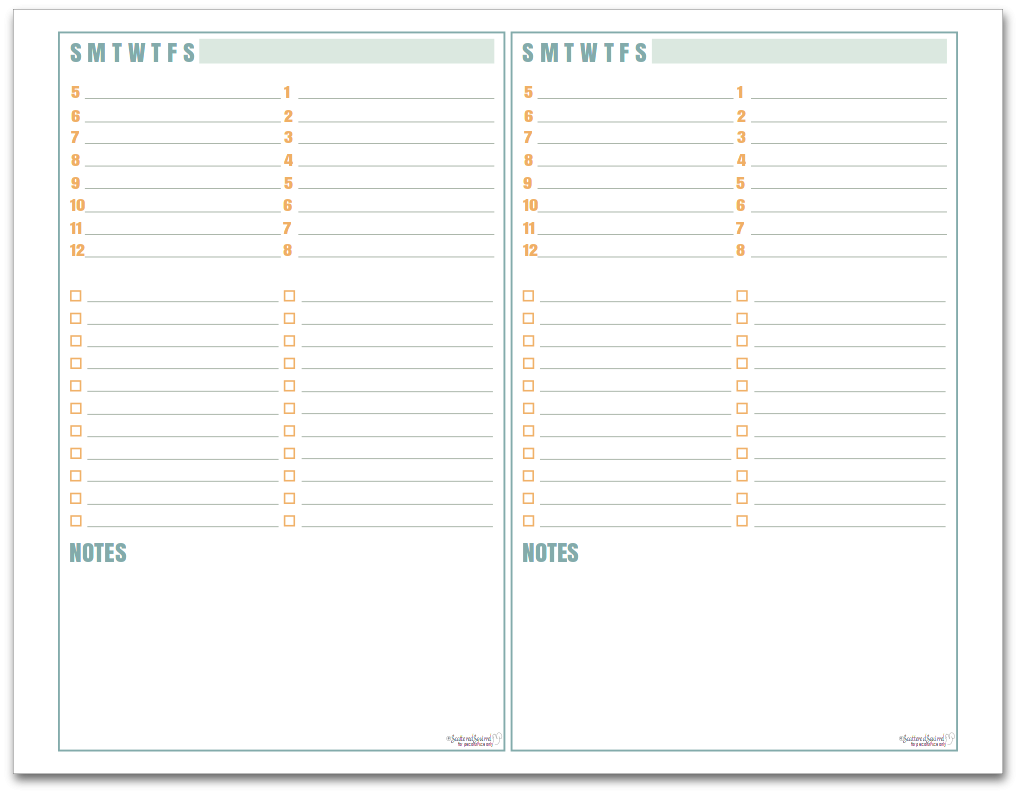Full And Half Size Daily Planner Printables As Requested
