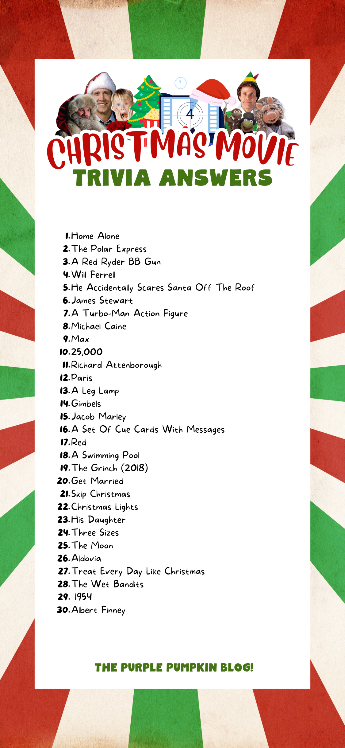 Fun Free Christmas Movie Trivia Printable Xmas Quiz 